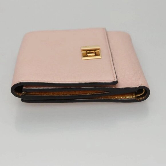 FENDI Peek A Boo Wallet Leather Pink Auth 105912V - Picture 4 of 16